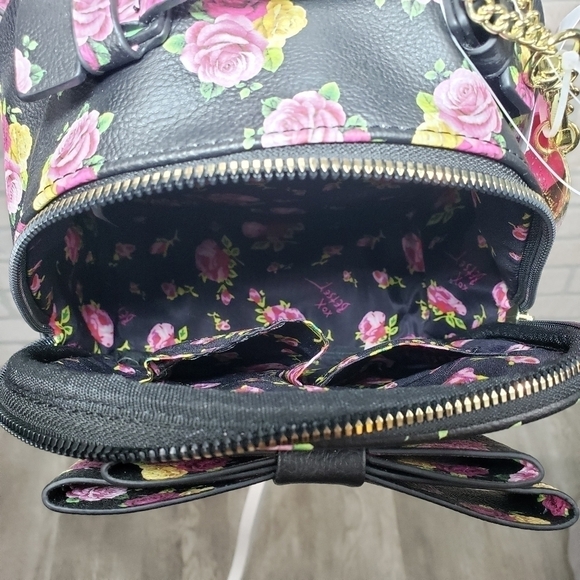 BETSEY JOHNSON Floral Bow Quilted Backpack main image 4